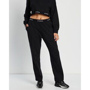 Afends Homebase Black Relaxed Fit Elastic Waist Pants Hemp Blend THC Essentials